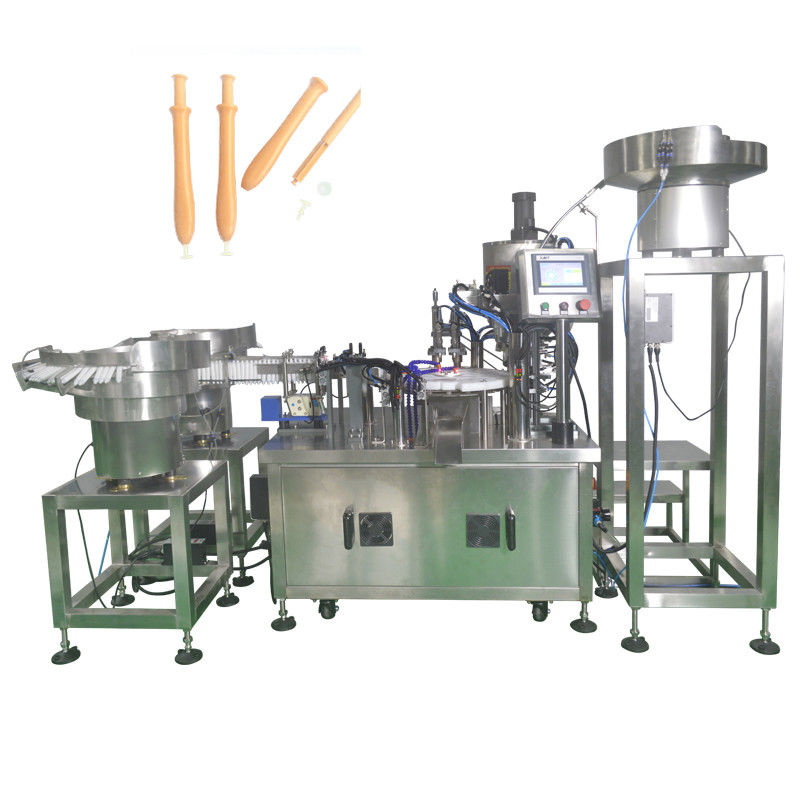 Kleine Dosis 10 ml Pneumatische 2-köpfige Füll- und Schraubverschlussmaschine für flüssiges Ölgel
