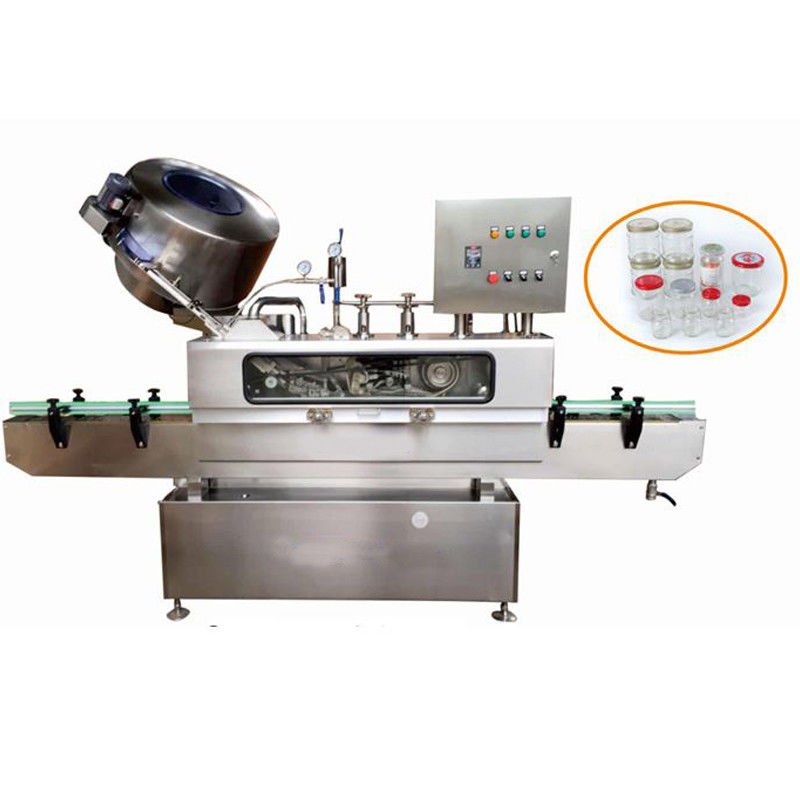 Voll funktionsfähige Dampf-Vakuumsiegelmaschine für Obst- und Chili-Sauce-Metallkapper