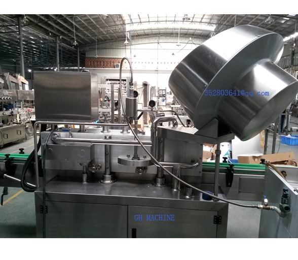 Videountersuchung Automatische Dampf-Vakuumkappenmaschine für Glasflaschen