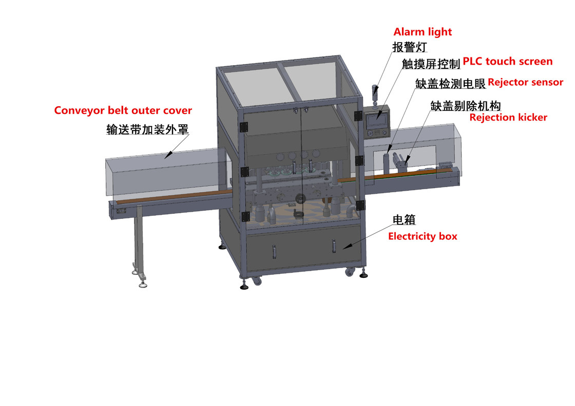 Kunststoffflaschenkappe 8 Räder Rotationsschraubkappenmaschine mit mechanisch angetriebenem Typ