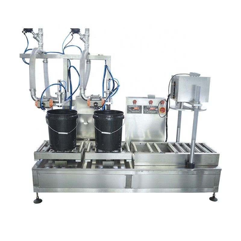 2-köpfige halbautomatische Füllmaschine für Flüssigkeit/Öl/Schmiermittel/Chemikalien 5-50L